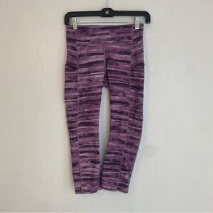 Lululemon Athletica Purple Leggings with Wide Waistband capri